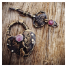 2 Pendentifs Cadenas et clef "A cœur ouvert"