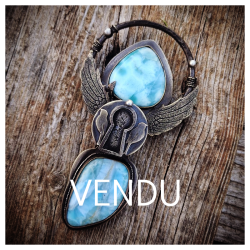 Pendentif Larimar "Le cœur joyeux"