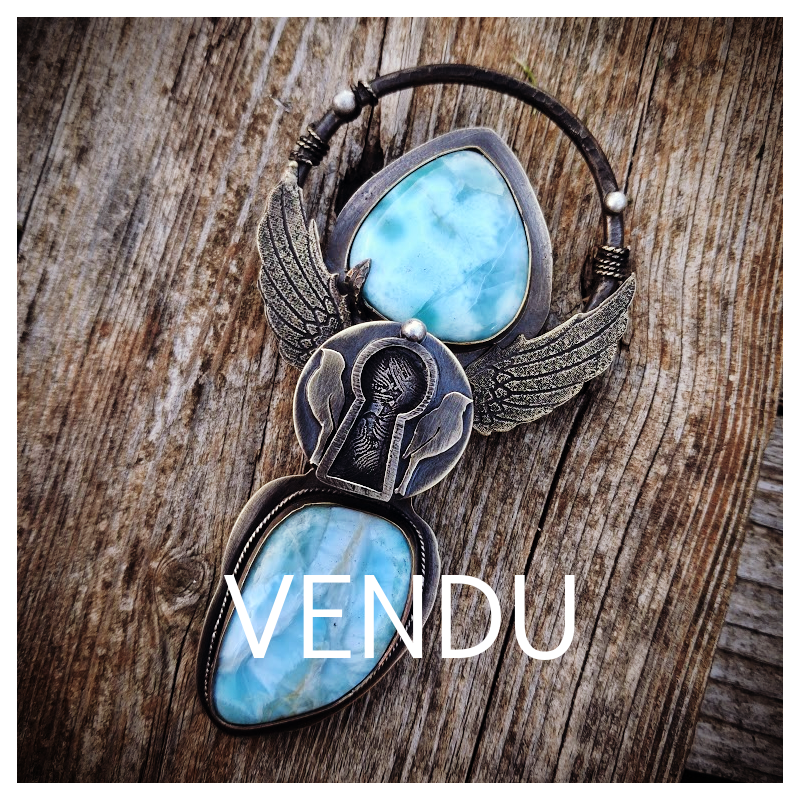 Pendentif Larimar "Le cœur joyeux" Pendentif Larimar "Le cœur joyeux"