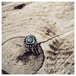 Bague diopside et argent T56