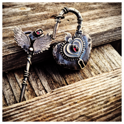 Duo pendentif clef cadenas