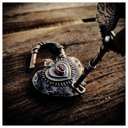 Duo pendentif clef cadenas