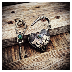 Duo pendentif "Le cœur est la clef"