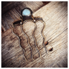 Epingle à cheveux laiton et larimar