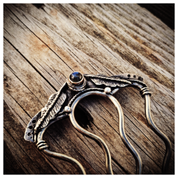 Epingle à cheveux laiton et labradorite