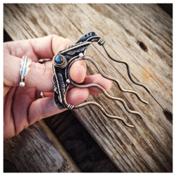 Epingle à cheveux laiton et labradorite