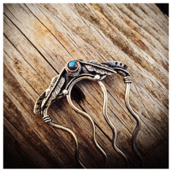 Epingle à cheveux laiton et labradorite