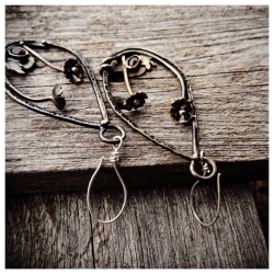 Boucles "Jardin suspendu" Grenat