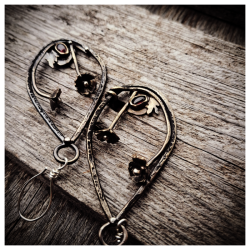 Boucles "Jardin suspendu" Grenat