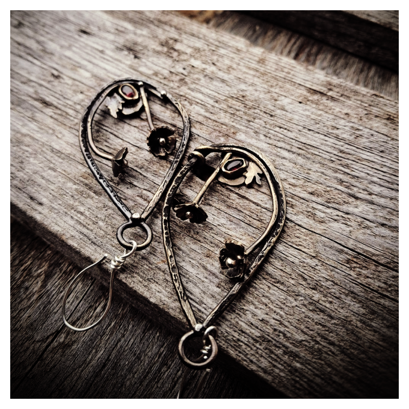 Boucles "Jardin suspendu" Grenat