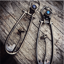 Boucles “Jardin suspendu” labradorite