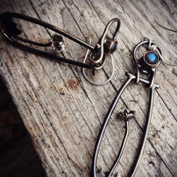 Boucles “Jardin suspendu” labradorite