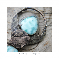 Pendentif Larimar "Le cœur joyeux"