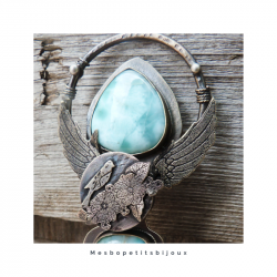 Pendentif Larimar "Le cœur joyeux"